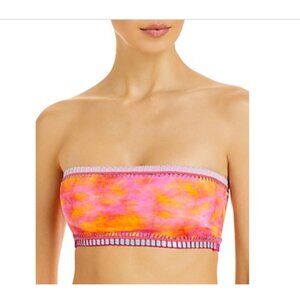 Platinum Inspired by Solange Ferrarini Printed Bandeau Bikini Top Size D Cup